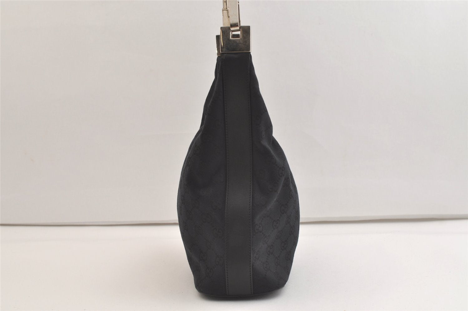 Authentic GUCCI Shoulder Hand Bag GG Canvas Leather 0013814 Black Junk 3710K