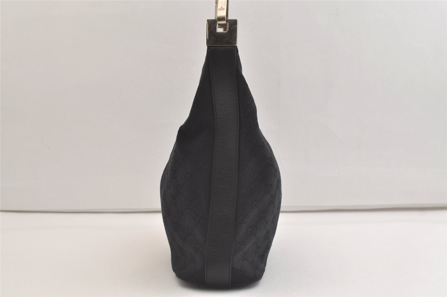 Authentic GUCCI Shoulder Hand Bag GG Canvas Leather 0013814 Black Junk 3710K