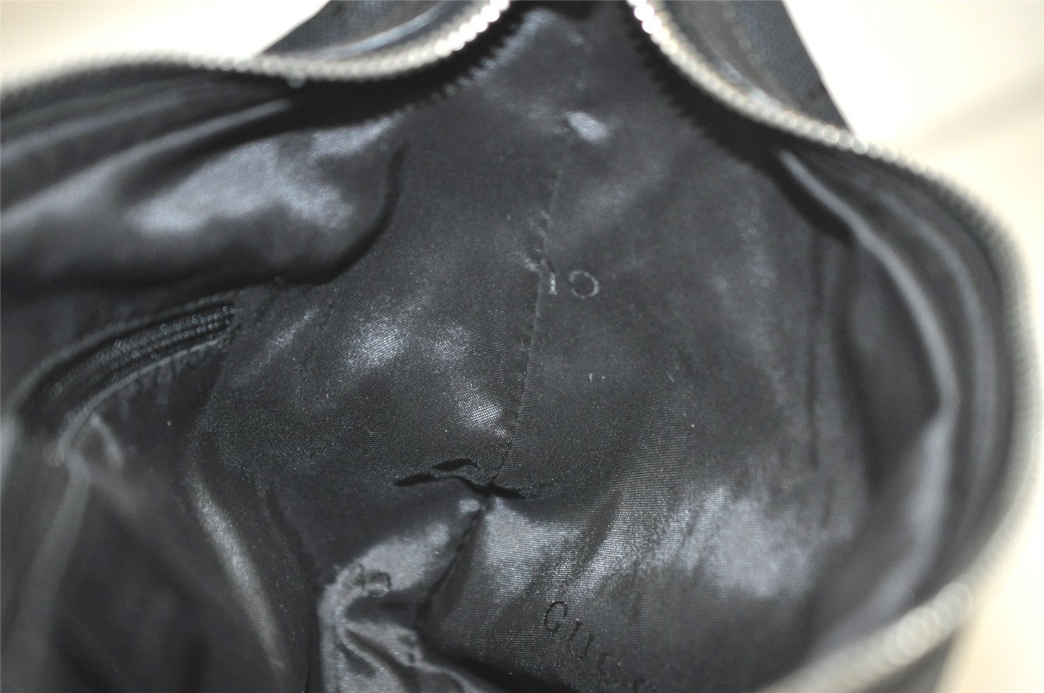 Authentic GUCCI Shoulder Hand Bag GG Canvas Leather 0013814 Black Junk 3710K