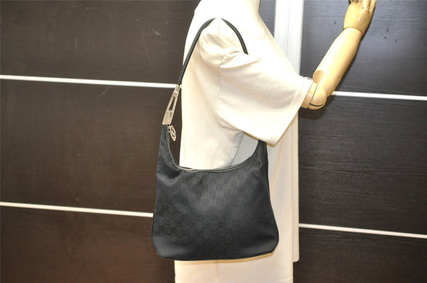 Authentic GUCCI Shoulder Hand Bag GG Canvas Leather 0013814 Black Junk 3710K