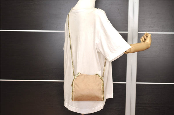 Authentic Stella McCartney Falabella Mini Shoulder Hand Bag Leather Beige 3712J