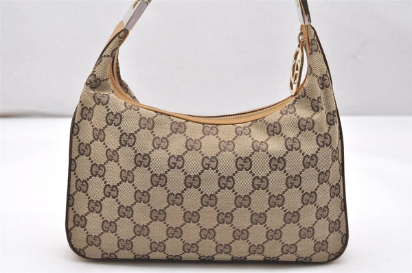 Authentic GUCCI Shoulder Hand Bag Purse GG Canvas Leather 0013812 Brown 3712K