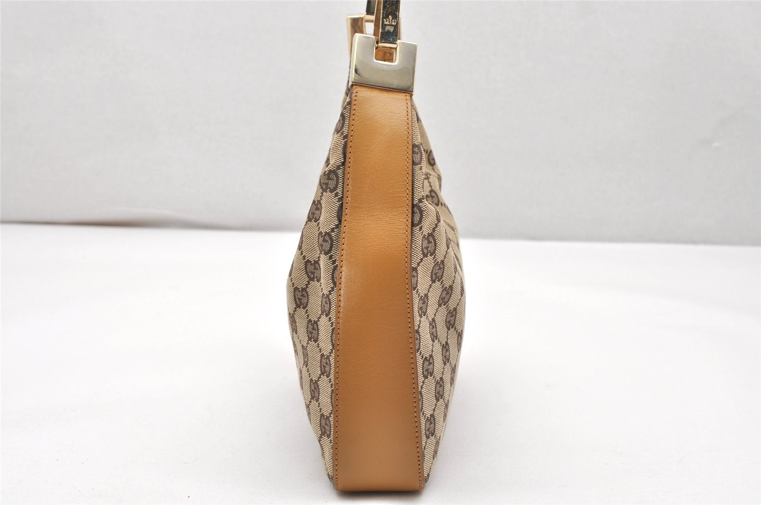 Authentic GUCCI Shoulder Hand Bag Purse GG Canvas Leather 0013812 Brown 3712K