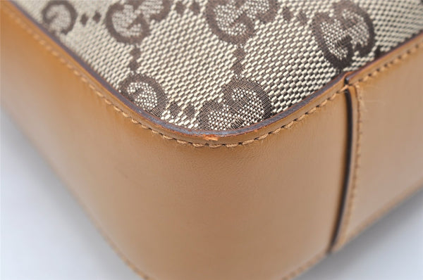 Authentic GUCCI Shoulder Hand Bag Purse GG Canvas Leather 0013812 Brown 3712K