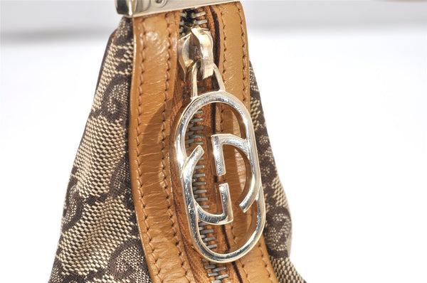 Authentic GUCCI Shoulder Hand Bag Purse GG Canvas Leather 0013812 Brown 3712K
