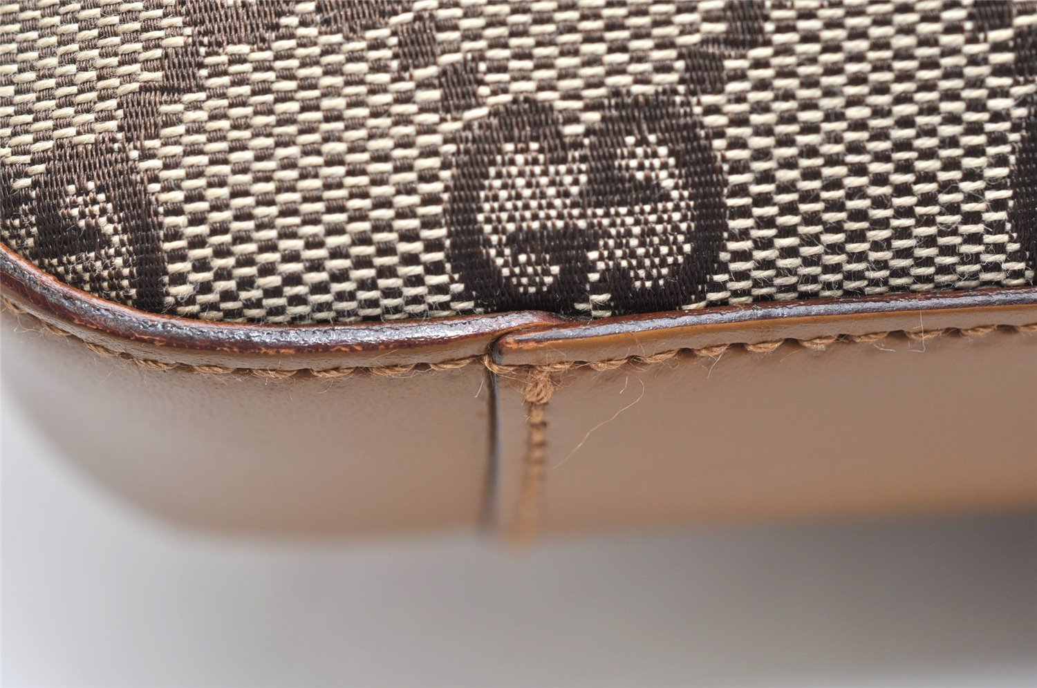 Authentic GUCCI Shoulder Hand Bag Purse GG Canvas Leather 0013812 Brown 3712K