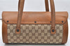 Authentic GUCCI Bamboo Hand Shoulder Bag GG Canvas Leather 111713 Brown 3713K