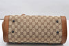 Authentic GUCCI Bamboo Hand Shoulder Bag GG Canvas Leather 111713 Brown 3713K