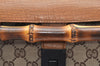 Authentic GUCCI Bamboo Hand Shoulder Bag GG Canvas Leather 111713 Brown 3713K