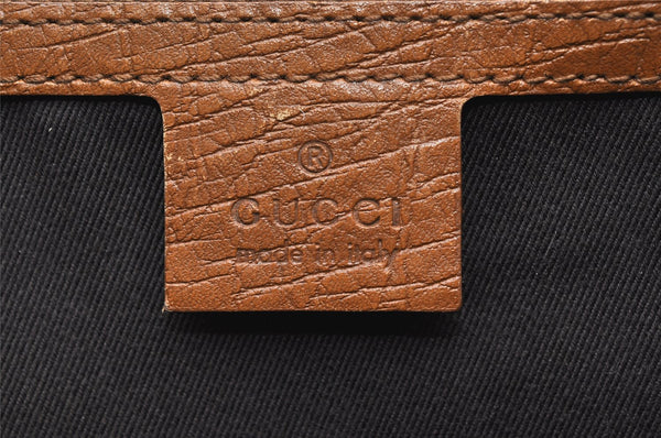 Authentic GUCCI Bamboo Hand Shoulder Bag GG Canvas Leather 111713 Brown 3713K