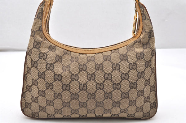 Authentic GUCCI Shoulder Hand Bag Purse GG Canvas Leather 0013812 Brown 3714K