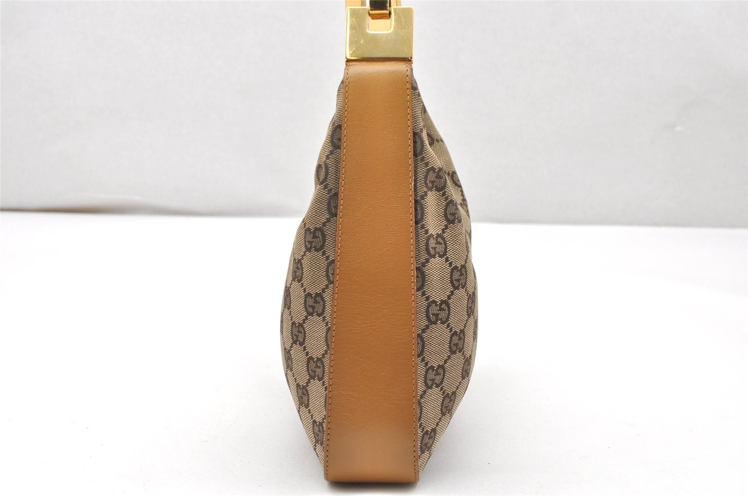 Authentic GUCCI Shoulder Hand Bag Purse GG Canvas Leather 0013812 Brown 3714K