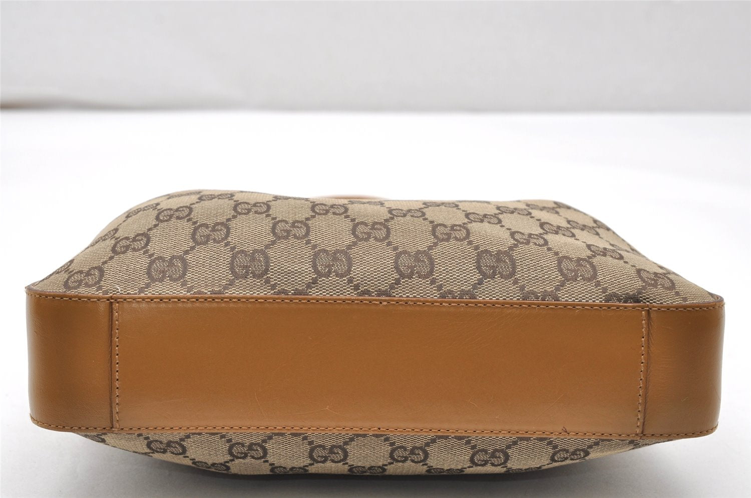 Authentic GUCCI Shoulder Hand Bag Purse GG Canvas Leather 0013812 Brown 3714K