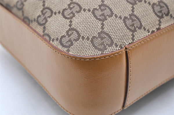 Authentic GUCCI Shoulder Hand Bag Purse GG Canvas Leather 0013812 Brown 3714K