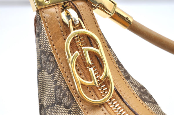 Authentic GUCCI Shoulder Hand Bag Purse GG Canvas Leather 0013812 Brown 3714K