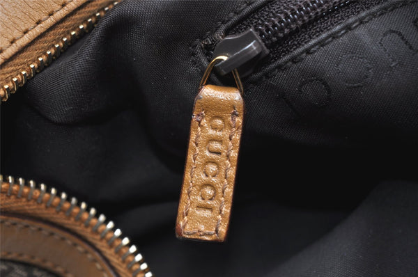 Authentic GUCCI Shoulder Hand Bag Purse GG Canvas Leather 0013812 Brown 3714K