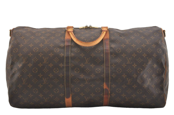 Authentic Louis Vuitton Monogram Keepall Bandouliere 60 M41412 Boston Bag 3715J