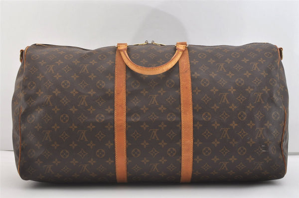 Authentic Louis Vuitton Monogram Keepall Bandouliere 60 M41412 Boston Bag 3715J