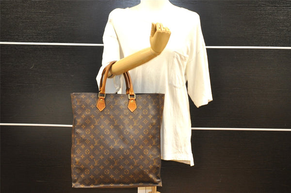 Authentic Louis Vuitton Monogram Sac Plat Hand Tote Bag M51140 LV 3716I