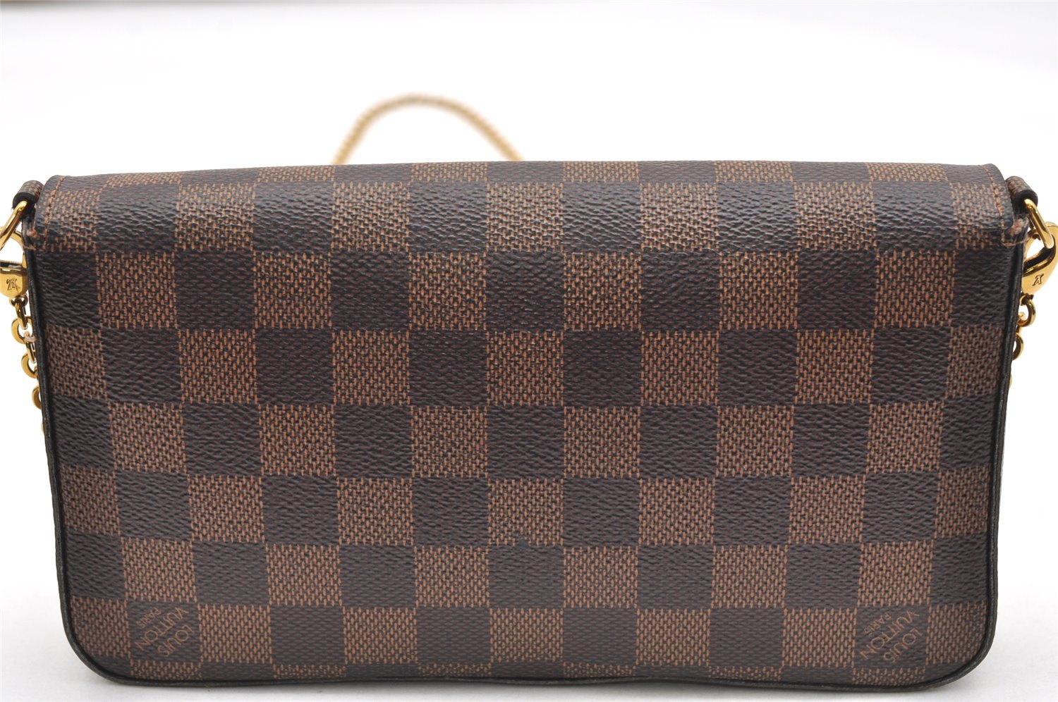 Authentic Louis Vuitton Damier Pochette Felicie N63032 Shoulder Cross Bag 3716K