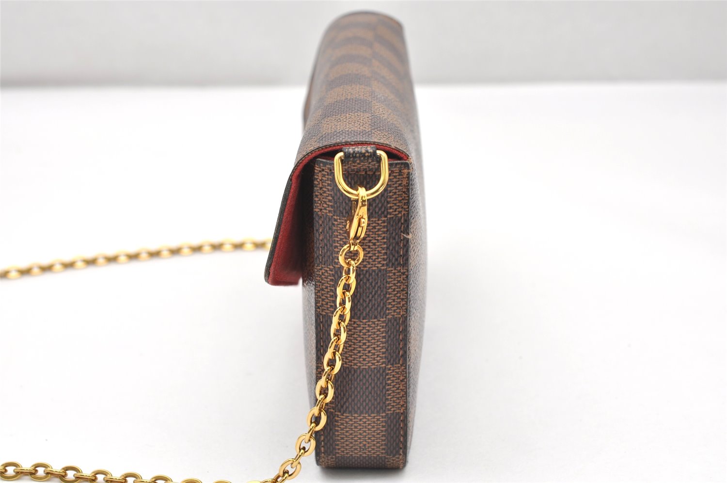 Authentic Louis Vuitton Damier Pochette Felicie N63032 Shoulder Cross Bag 3716K