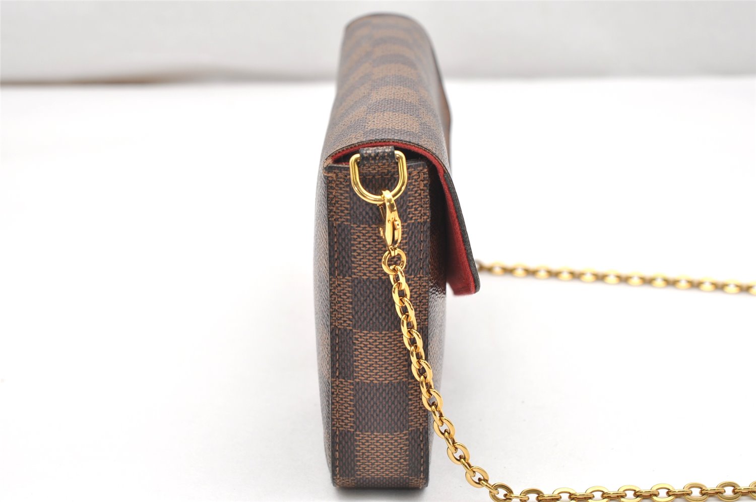 Authentic Louis Vuitton Damier Pochette Felicie N63032 Shoulder Cross Bag 3716K