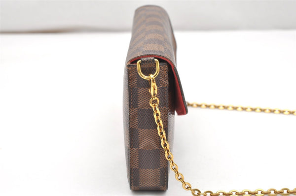Authentic Louis Vuitton Damier Pochette Felicie N63032 Shoulder Cross Bag 3716K
