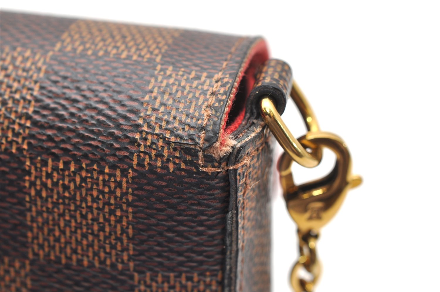 Authentic Louis Vuitton Damier Pochette Felicie N63032 Shoulder Cross Bag 3716K