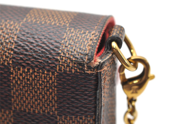 Authentic Louis Vuitton Damier Pochette Felicie N63032 Shoulder Cross Bag 3716K