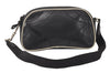 Authentic PRADA Vintage Leather Shoulder Cross Body Bag Purse Black 3718K