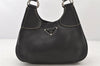 Authentic PRADA Vintage Leather Nappa Shoulder Hand Bag Purse Black 3719K