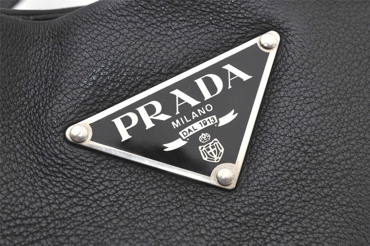 Authentic PRADA Vintage Leather Nappa Shoulder Hand Bag Purse Black 3719K