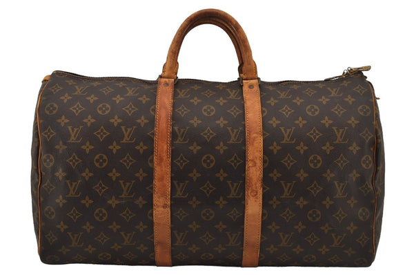 Authentic Louis Vuitton Monogram Keepall 50 Travel Boston Bag M41426 Junk 3720J