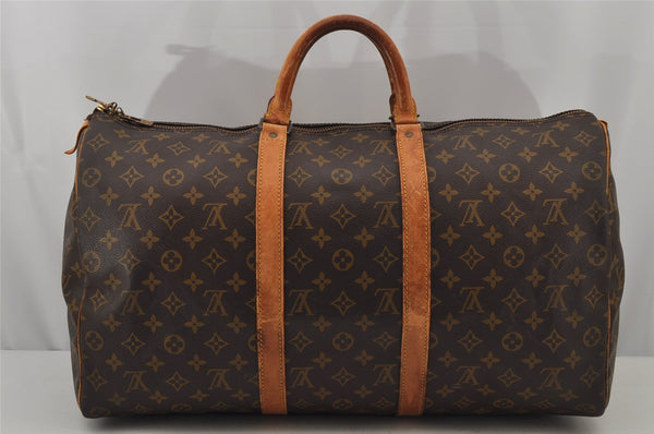 Authentic Louis Vuitton Monogram Keepall 50 Travel Boston Bag M41426 Junk 3720J