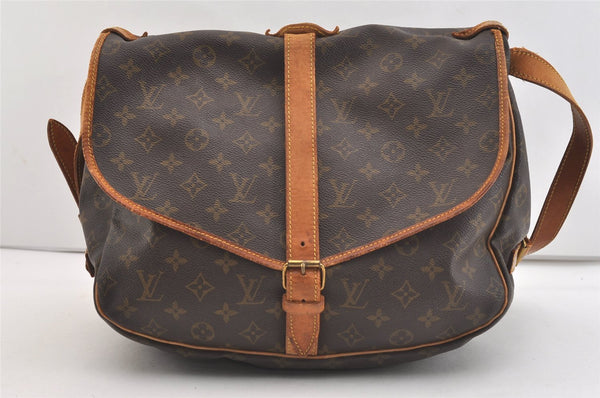 Authentic Louis Vuitton Monogram Saumur 35 Shoulder Cross Bag M42254 LV 3721J