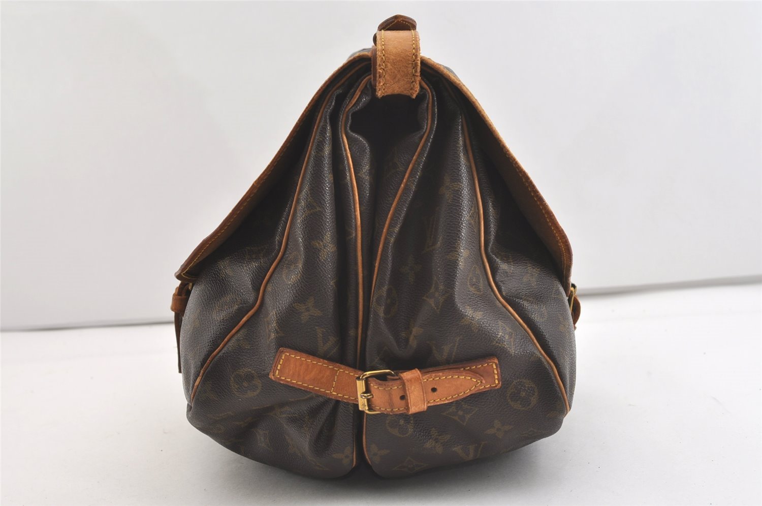 Authentic Louis Vuitton Monogram Saumur 35 Shoulder Cross Bag M42254 LV 3721J