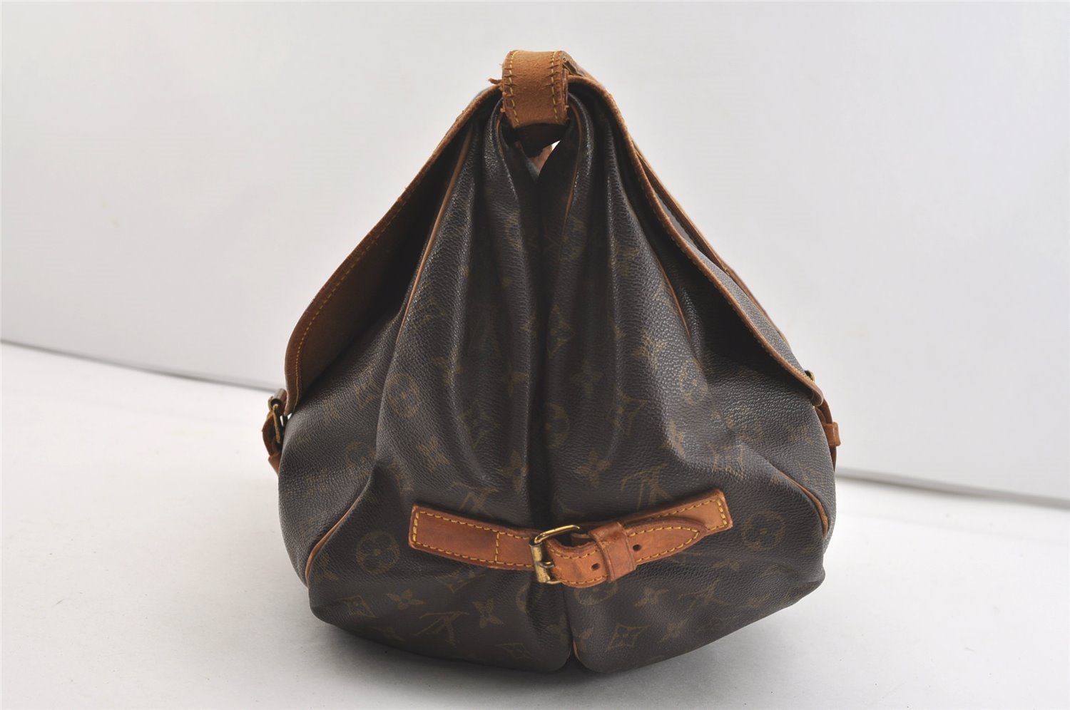 Authentic Louis Vuitton Monogram Saumur 35 Shoulder Cross Bag M42254 LV 3721J