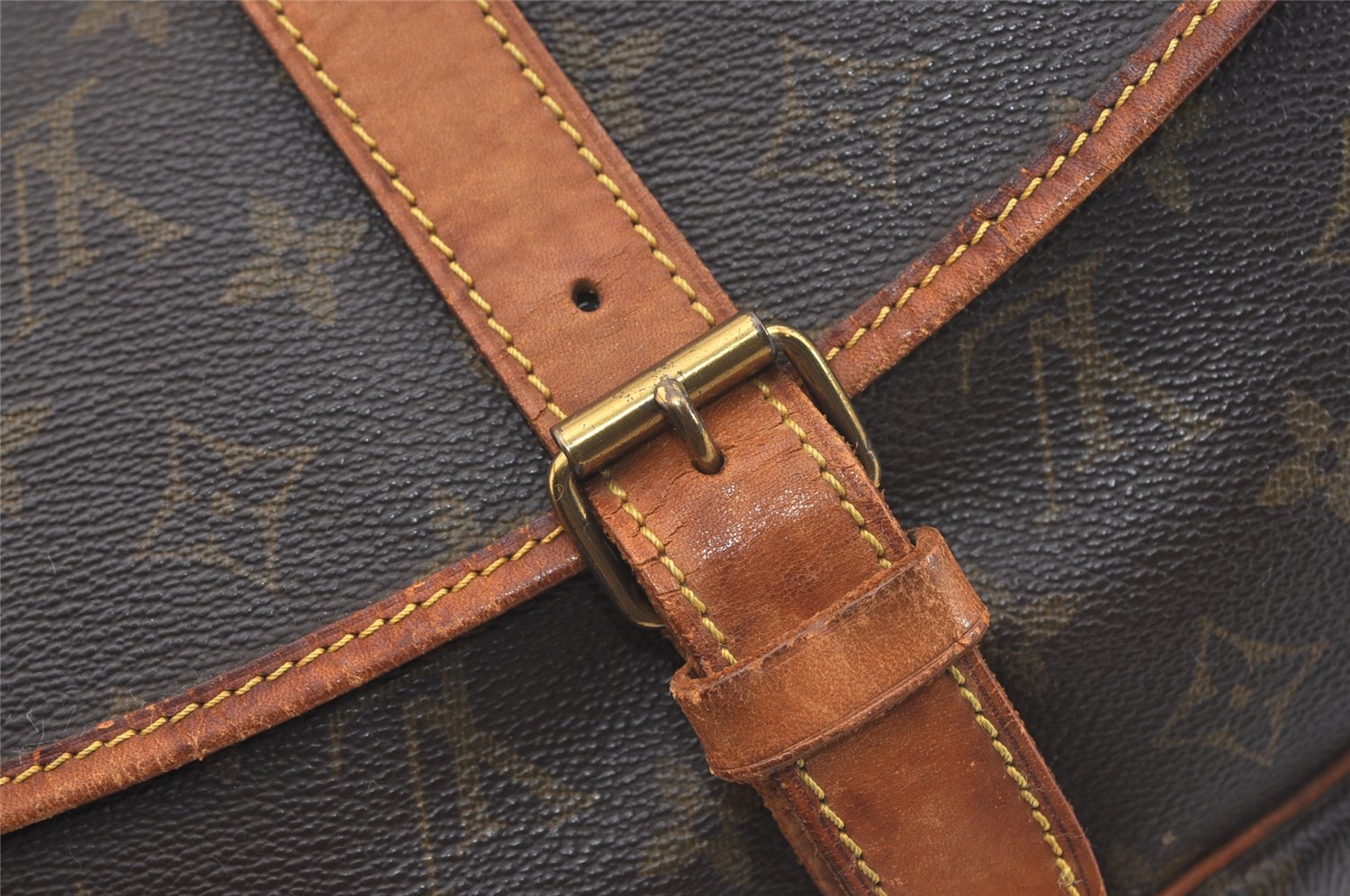 Authentic Louis Vuitton Monogram Saumur 35 Shoulder Cross Bag M42254 LV 3721J