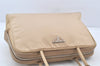 Authentic PRADA New Tessuto Spo Nylon Leather Hand Bag BR1186 Beige 3721K