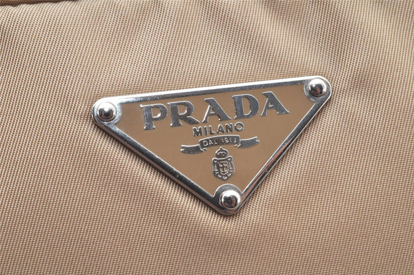 Authentic PRADA New Tessuto Spo Nylon Leather Hand Bag BR1186 Beige 3721K