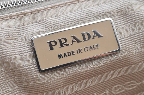 Authentic PRADA New Tessuto Spo Nylon Leather Hand Bag BR1186 Beige 3721K