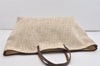 Authentic FENDI Vintage Zucca Shoulder Tote Bag Canvas Leather Beige 3724J