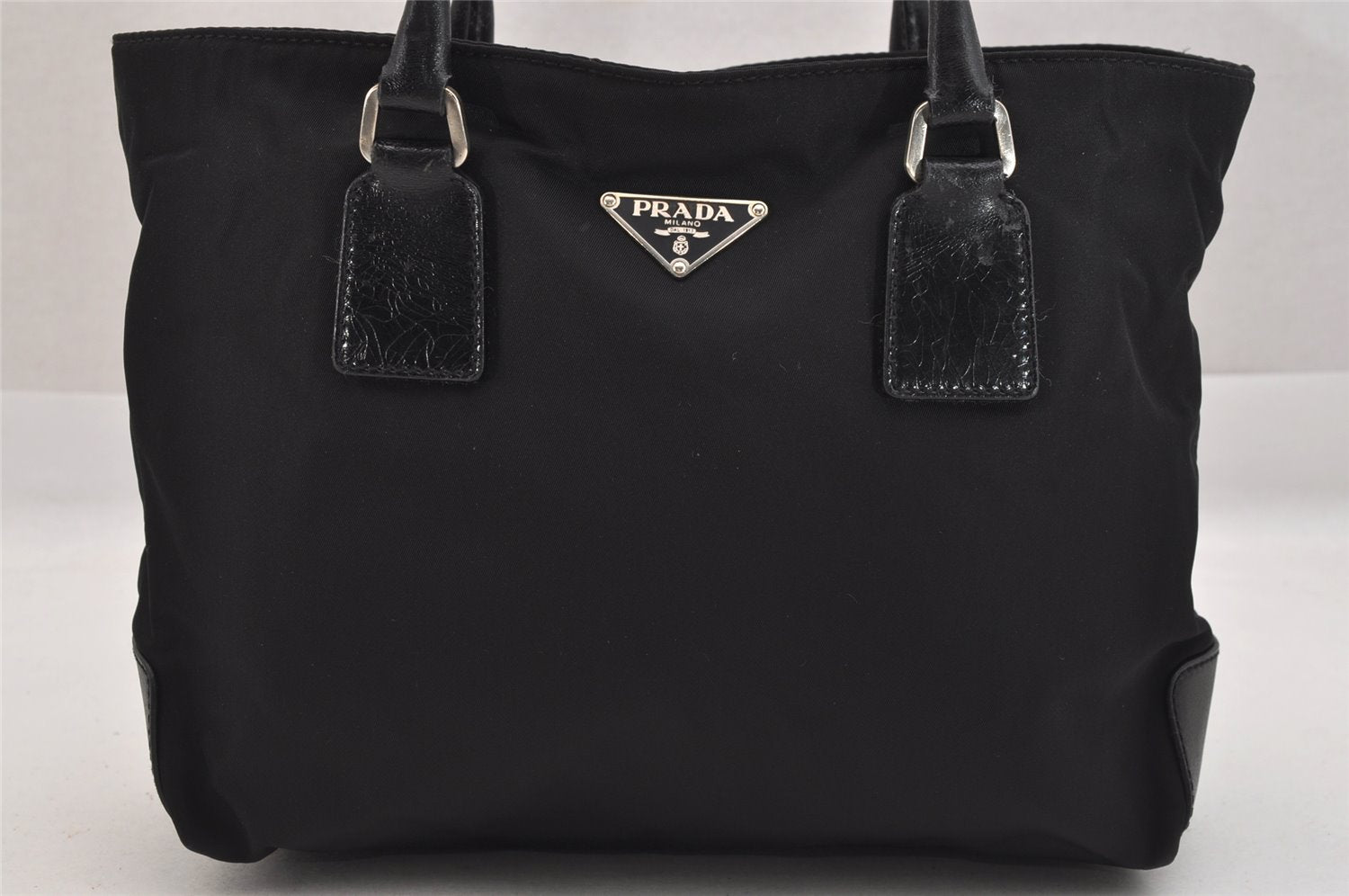 Authentic PRADA Nylon Tessuto Leather Shoulder Hand Bag Purse Black 3724K