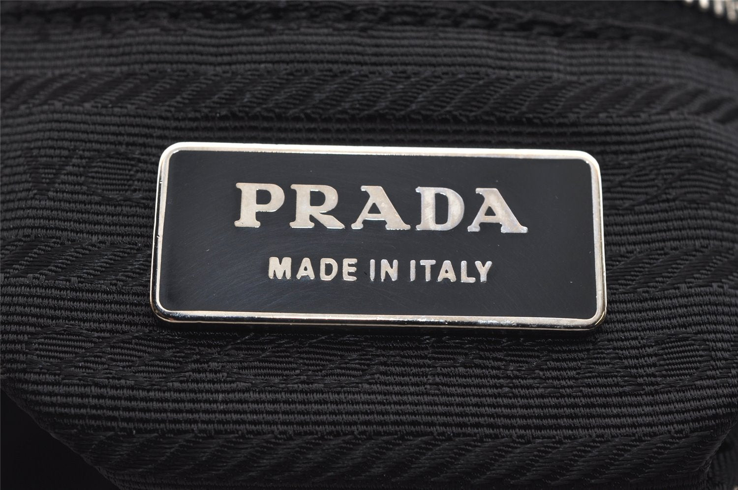 Authentic PRADA Nylon Tessuto Leather Shoulder Hand Bag Purse Black 3724K