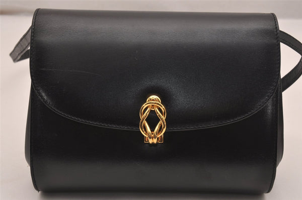 Authentic GUCCI Shoulder Cross Body Bag Purse Leather Black Junk 3725J