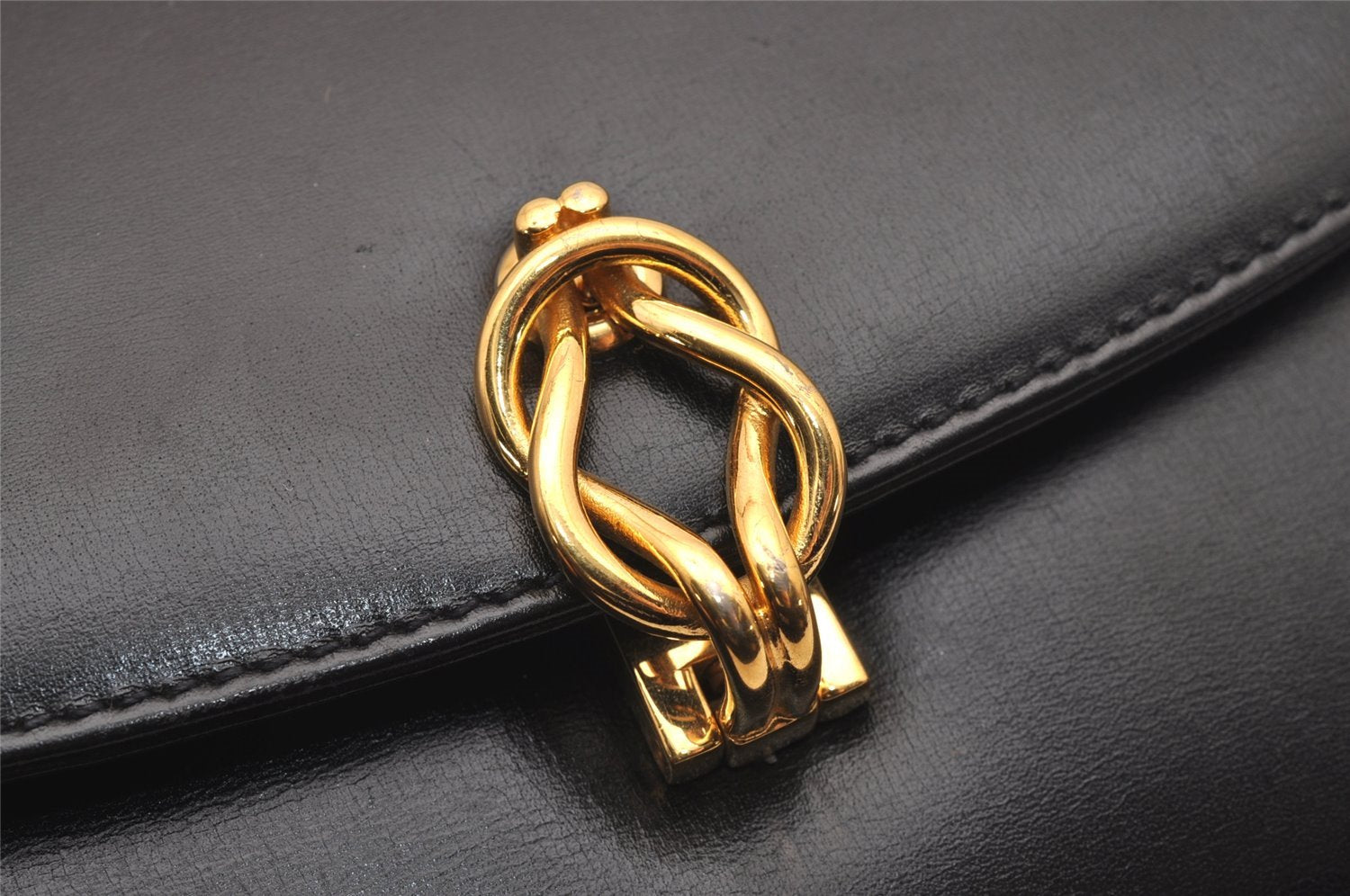 Authentic GUCCI Shoulder Cross Body Bag Purse Leather Black Junk 3725J