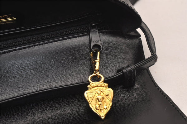 Authentic GUCCI Shoulder Cross Body Bag Purse Leather Black Junk 3725J
