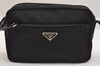 Authentic PRADA Nylon Tessuto Leather Shoulder Cross Body Bag Purse Black 3725K