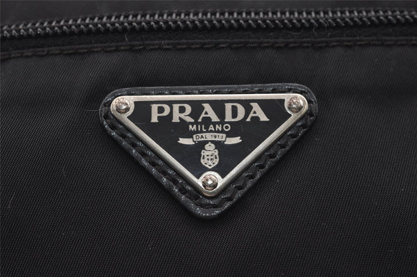 Authentic PRADA Nylon Tessuto Leather Shoulder Cross Body Bag Purse Black 3725K