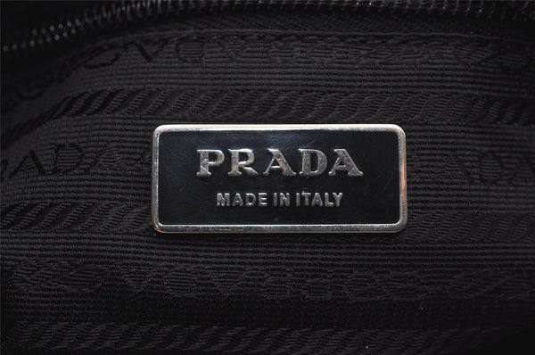 Authentic PRADA Nylon Tessuto Leather Shoulder Cross Body Bag Purse Black 3725K